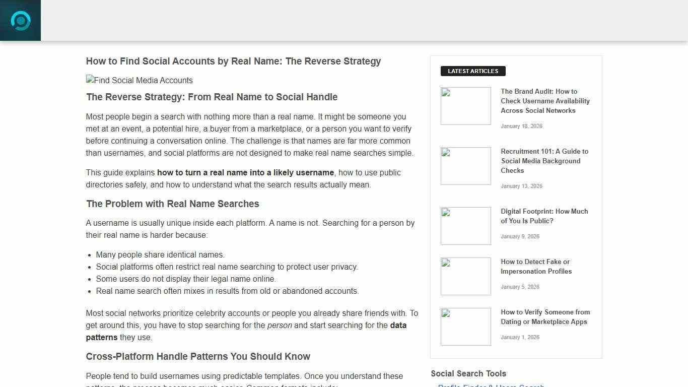How to Find Social Accounts by Real Name: The Reverse Strategy